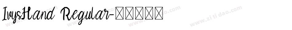 IvysHand Regular字体转换